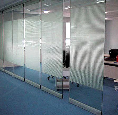 Clip Aluminum Soliding Glass Partition Wall Top Supported For Meeting Room 0