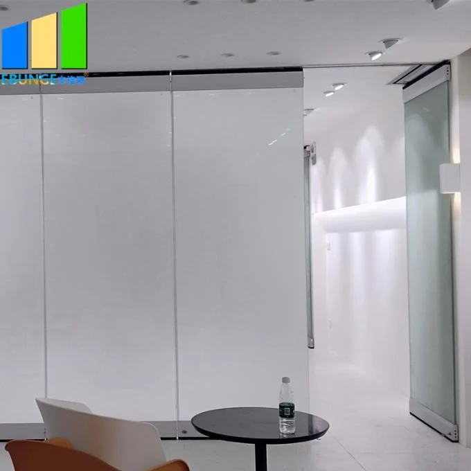 Collapsible Office Folding Partition Walls Glass Folding Door 12mm Frameless Operable Glass Partition System 0