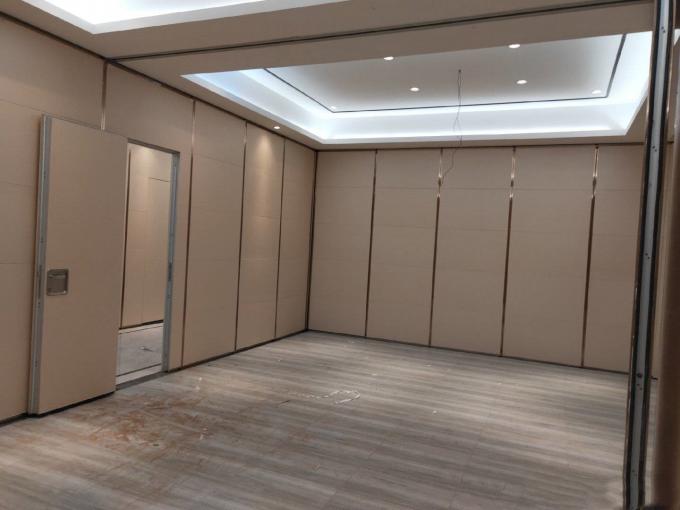 Collapsing Landscape Painting Leather Wooden Movable Partition Walls For Hotel 1