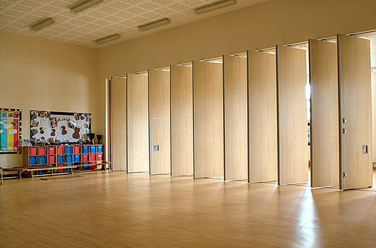 College Classroom Sliding Folding Partitions Panel Thickness 85mm 2