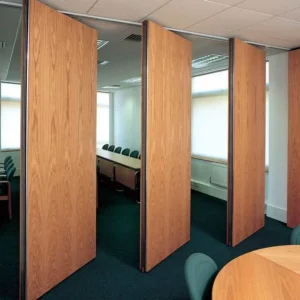 Commercial Hard Cover Acoustic Fabric Sliding Partition Doors For Office / Conference Room