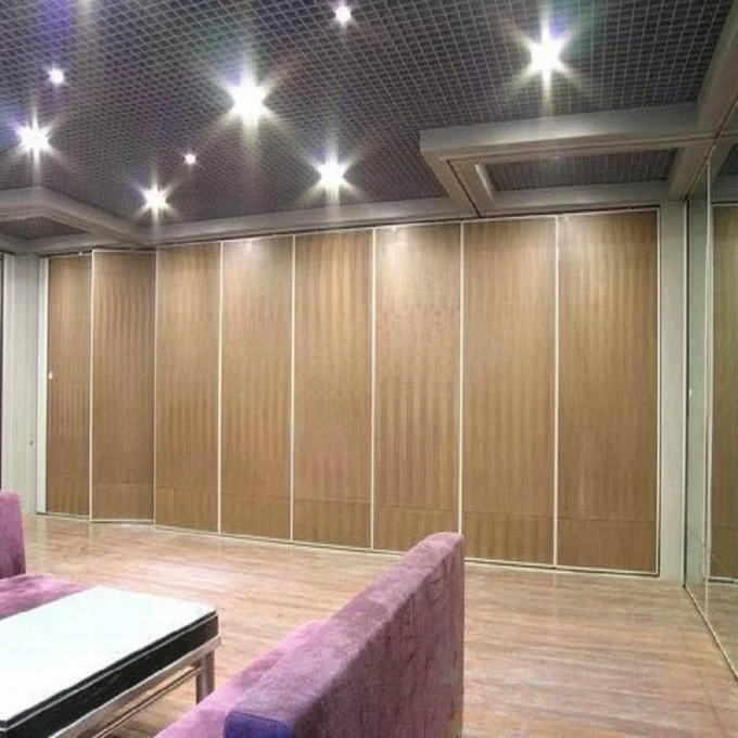 Commercial Movable Aluminum Office Sliding Partition Walls With Smooth Arc-Shaped Frame 0