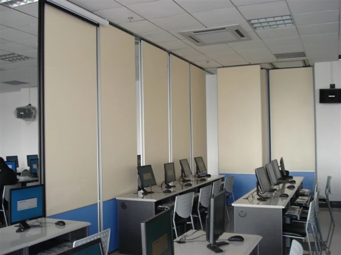 Fire Resistant Office Acoustic Plywood Partition Wall / Sliding Room Dividers 0