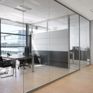 Conference Room Decorative Aluminum Clear Glass Sliding Partition Walls