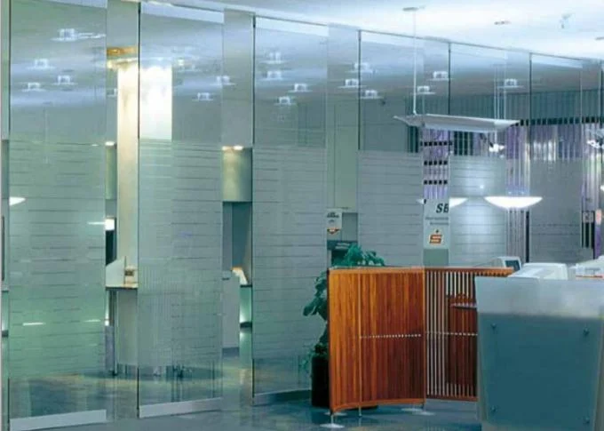 Conference Room Decorative Aluminum Clear Glass Sliding Partition Walls 3