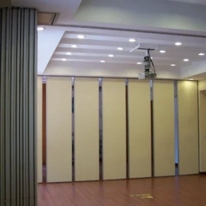 Custom Color Acoustic Office Partition Wall / Sliding Door Wooden Folding Partition Doors