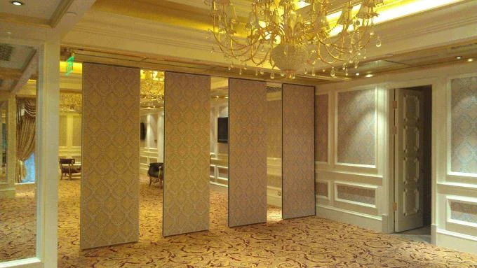Custom Color Acoustic Office Partition Wall / Sliding Door Wooden Folding Partition Doors 0