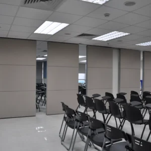 Custom Wooden Surface Movable Sliding High Office Partition Walls 85mm Width