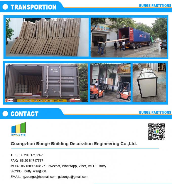 Custom Wooden Surface Movable Sliding High Office Partition Walls 85mm Width 2