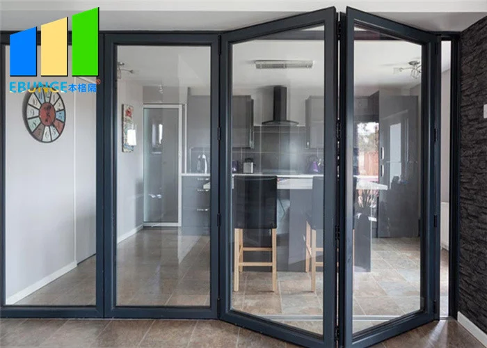 Customize Waterproof Aluminum Sliding Bi Folding Glass Patio Door For Exterior