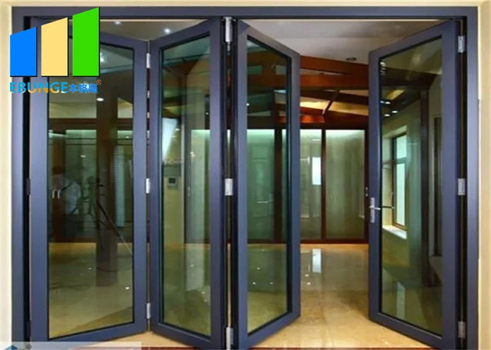 Customize Waterproof Aluminum Sliding Bi Folding Glass Patio Door For Exterior
