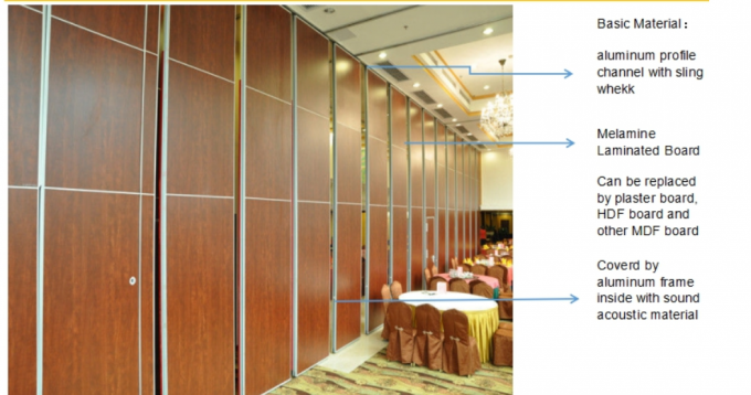 Customized Color Operable Partition Walls / Wooden Acoustic Movable Wall For Banquet Hall 0