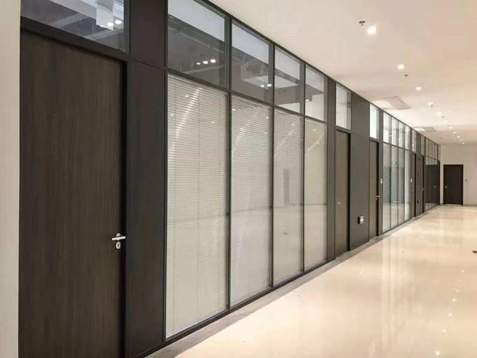 Customized Internal Office Demountable Temporary Glass Partition With Aluminium Frame 0