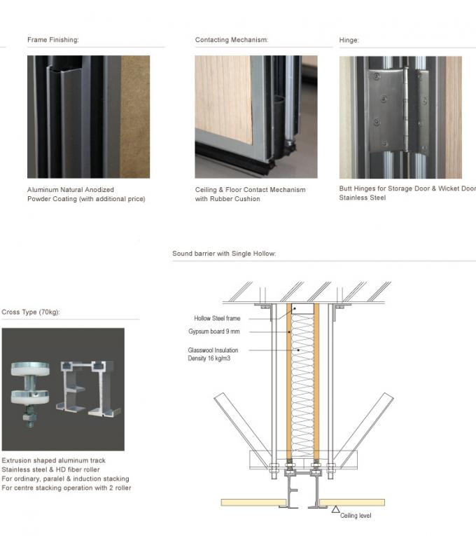Dance Studio Moving Walls Sliding Door Acoustic Operable Partitions Wall 0