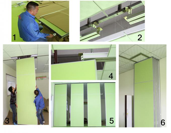 Decorative Modern Movable Office Partition Walls Hang Track On The Ceiling 2