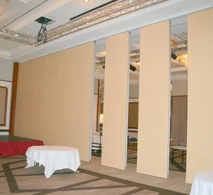 Decorative Sliding Operable Wooden Partition Wall Sound Proofing MDF Board