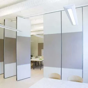 Decorative Surface Operable Folding Partition Walls , Sound Insulation Partition Panel