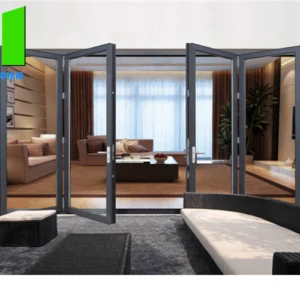 Double Glazing Lowes Bi Fold Door Accordion Aluminum Glass Patio Exterior Folding Door