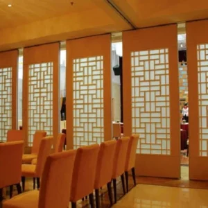 Easy Install Aluminum Frame Movable Wooden Partition Wall For Restaurant