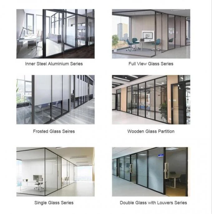 EBUNGE 10mm Environmental Aluminum Tempered Single Glass Office Partition Walls 1