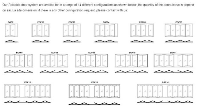 EBUNGE Commercial Exterior Accordion Double Glazed Glass Doors Sliding Bifolding Door For Residential 3