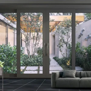 EBUNGE Commercial Exterior Accordion Double Glazed Glass Doors Sliding Bifolding Door For Residential