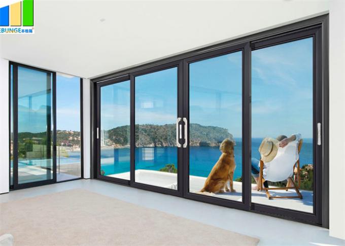 EBUNGE Commercial Exterior Accordion Double Glazed Glass Doors Sliding Bifolding Door For Residential 2