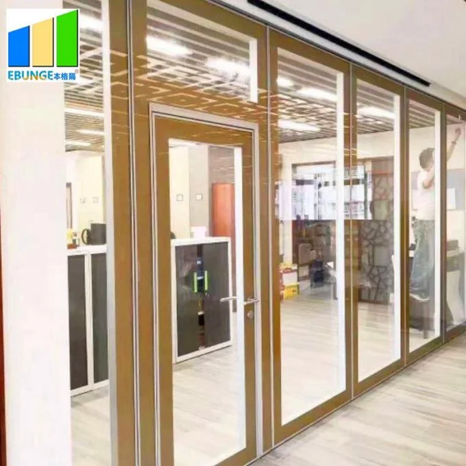 Ebunge Double Glass Movable Partition Soundproof Sliding Glass Partition Wall 0