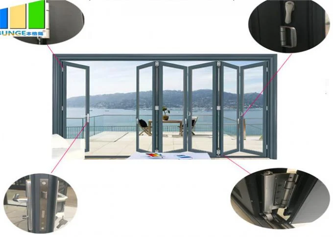 EBUNGE Exterior Double Glazed Glass Doors Folding Partition Door For Residential Or Commercial 1