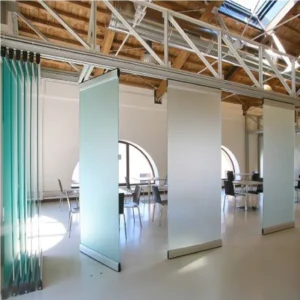 EBUNGE Movable Sliding Door Tempered Office Glass Partition Wall