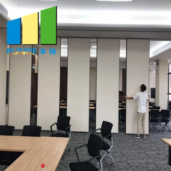 EBUNGE Sliding Folding Partitions Movable Walls Space Divider MDF Finish For Office Meeting Room 0