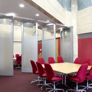 Exterior And Interior Sliding Folding Glass Partition Walls For Office / Factory
