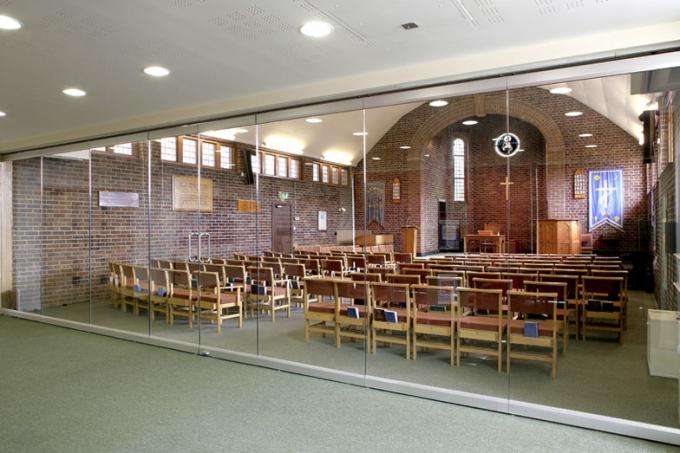 Exterior And Interior Sliding Folding Glass Partition Walls For Office / Factory 0