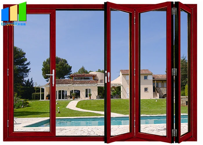 Exterior Bifold Style Balcony Sliding Folding Glass Partition Doors