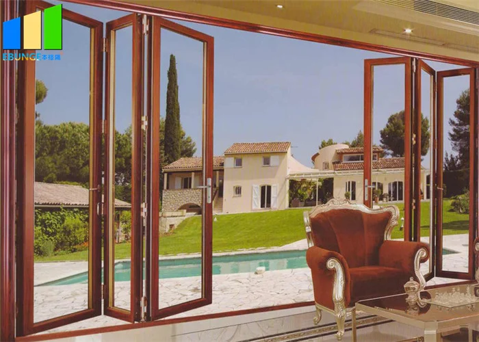 Exterior Bifold Style Balcony Sliding Folding Glass Partition Doors