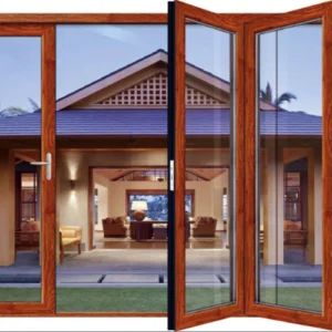 Exterior Windproof Aluminum Double Tempered Glass Patio Folding Door