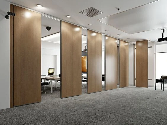 Fireproof Acoustic Movable Partition Wall With Door For Office Max Height 4000mm 1