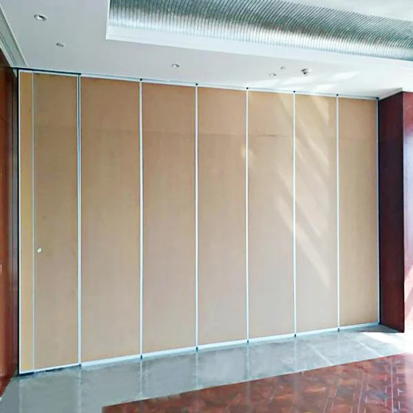 Folding Aluminium Door Wooden Surface Movable Office Operable Partition Wall 2