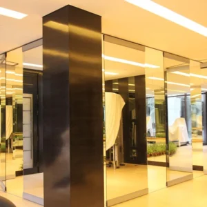 Folding Glass Partition Wall , Interior Glass Door , Movable And Sliding