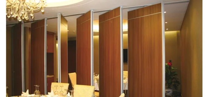 Red Fabric Plywood Single / Double Door Folding Partition Walls BUNGE Standards 1