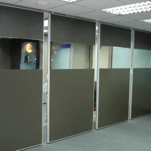 Folding Office Partition Walls Melamine Surface MDF Board Aluminium Frame