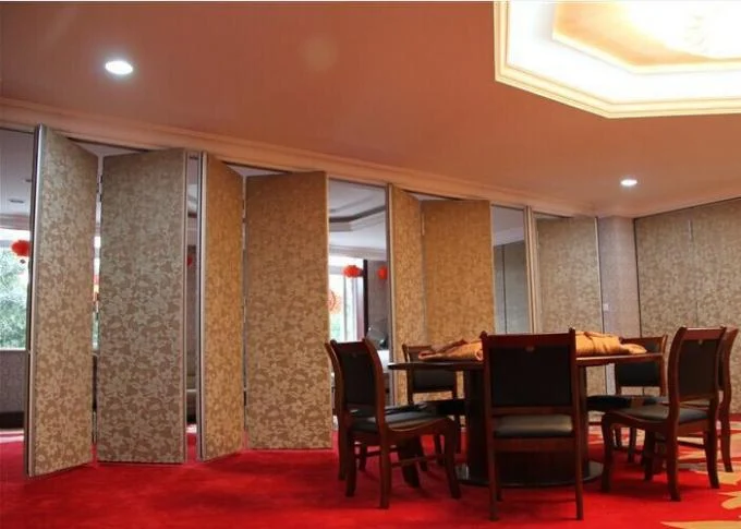 Folding Partition Walls Room Divider With Fabric MDF Hard Cover Decorations For Restaurant 0