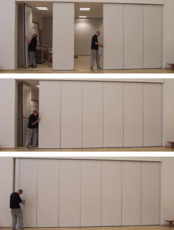 Great Hall Wooden Partition Walls Sliding Acoustic Panel 6m Height 1