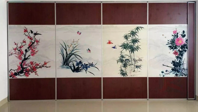 Gypsum Sliding Folding Door Acoustic Movable Partition Wall Board For Hotel 2