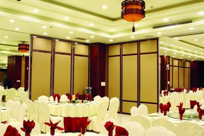 Hard Cover Leather Surface Wood Operable Partition Walls Aluminium Track Wheel Hanging System 2