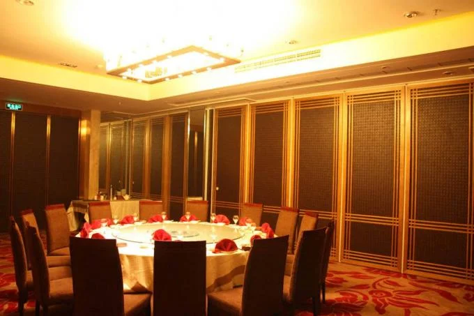 Hard Cover Leather Surface Wood Operable Partition Walls Aluminium Track Wheel Hanging System 1