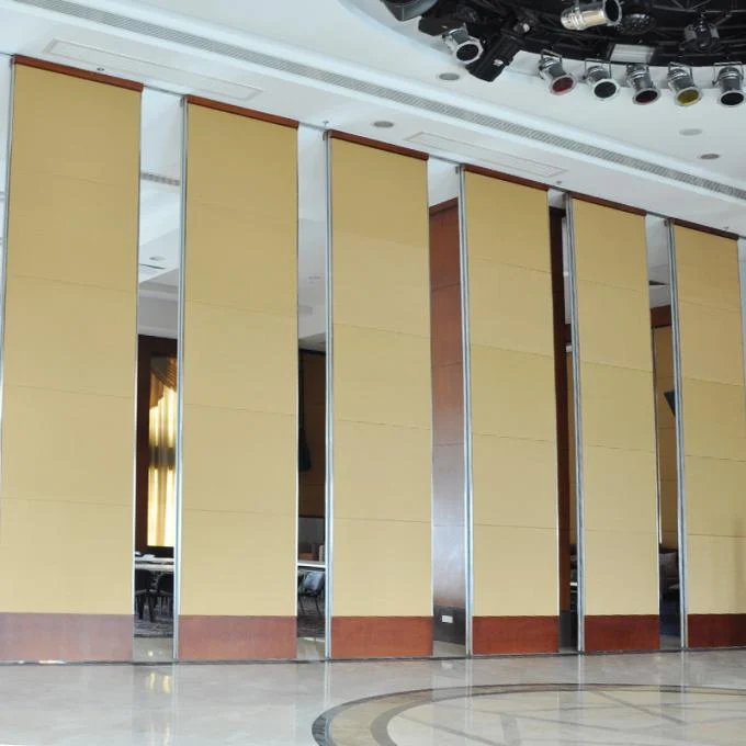 High Sliding Wood Panel Operable Acoustic Room Dividers 65mm Thickness Fireproof 2