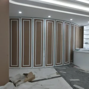 Hotel Moveable Acoustic Wooden Hanging Folding Partition Walls Interior Decoration