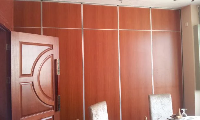 Hotel Wooden Acoustic Rolling Wall Partition With Sliding Doors 1