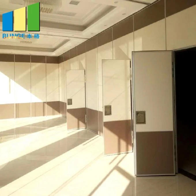 India Movable Wooden Acoustic Folding Sliding Partition Walls For Conference Room 1